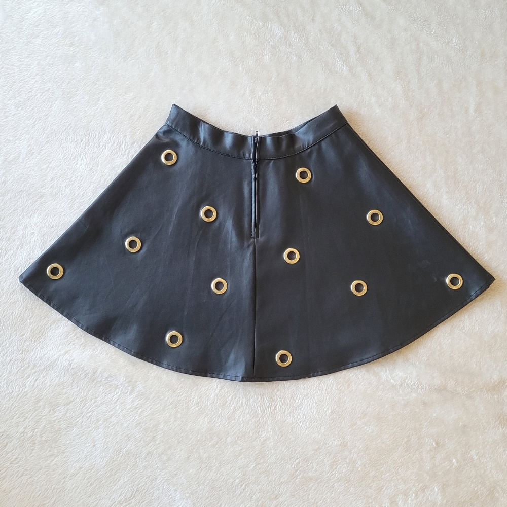 Vegan Leather Hardware NastyGal Grommet Skirt